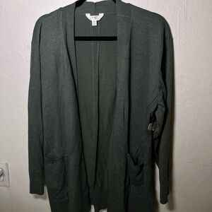 Terra & Sky Sage Open Front Cardigan BRAND NEW